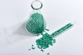Turquoise masterbatch granule Royalty Free Stock Photo