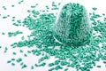 Turquoise masterbatch granule Royalty Free Stock Photo