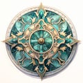 Turquoise Medallion: A Luminous Art Piece Inspired By Byzantine Iconography