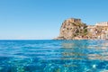 Turquoise Mediterranean sea at castle Ruffo di Scilla Royalty Free Stock Photo