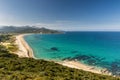 Turquoise Mediterranean sea at Losari beach in Corsica Royalty Free Stock Photo