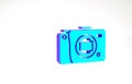 Turquoise Mirrorless camera icon isolated on white background. Foto camera icon. Minimalism concept. 3d illustration 3D Royalty Free Stock Photo