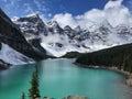 Turquoise Moraine lake in Banff National Park