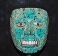 Turquoise mosaic Aztec mask Xiuhtecuhtli: God of Fire from Mexico in British museum, London, UK