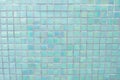 Turquoise mosaic square. pattern color wall and floor mosaic tiles for background texture. Detail of old blue folding abstract cer Royalty Free Stock Photo