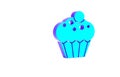 Turquoise Muffin icon isolated on white background. Minimalism concept. 3d illustration 3D render Royalty Free Stock Photo