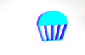 Turquoise Muffin icon isolated on white background. Minimalism concept. 3d illustration 3D render Royalty Free Stock Photo