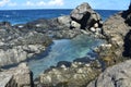 Turquoise Natural Pool Along the Coast of Aruba Royalty Free Stock Photo