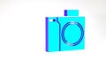 Turquoise Photo camera for diver icon isolated on white background. Foto camera icon. Diving underwater equipment Royalty Free Stock Photo