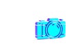 Turquoise Photo camera icon isolated on white background. Foto camera icon. Minimalism concept. 3d illustration 3D Royalty Free Stock Photo