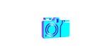 Turquoise Photo camera icon isolated on white background. Foto camera icon. Minimalism concept. 3d illustration 3D Royalty Free Stock Photo