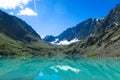 Turquoise picturesque Kuyguk lake. Altai mountains, Siberia, Russia