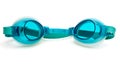 Turquoise plastic swimming goggles