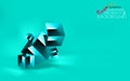 Turquoise realistic background cubes or box, 3d composition abstractionism. Design for banner, poster, flyer, card, cover,