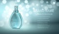 Turquoise realistic parfume bottle Royalty Free Stock Photo