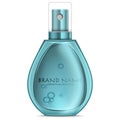 Turquoise realistic parfume bottle