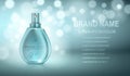 Turquoise realistic parfume bottle Royalty Free Stock Photo