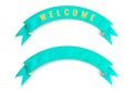 The turquoise ribbon with welcome word