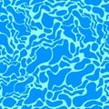 Turquoise rippled water seamless texture. Shining blue water spots, flat drops and smudges, abstract vector.