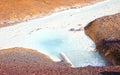 Turquoise River Snakes in front of the Krafla Geothermal Power Station, Iceland Royalty Free Stock Photo