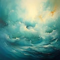 Turquoise Rococo Seascape Abstract Inspired By Anna Dittmann