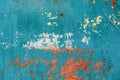 Turquoise rusty cast iron patina surface texture background. Royalty Free Stock Photo