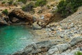 Turquoise sea bay with cave in Turkey, Mediterranean region Royalty Free Stock Photo