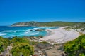 Turquoise sea, dunes and a footpath to a beach, south coast of Western Australia. Royalty Free Stock Photo