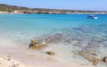Turquoise sea landscape of Italida beach Ano Koufonisi island Greece