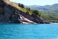 Turquoise sea meets the mountain