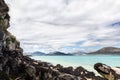 Turquoise sea and rocky shoreline. Western Isles, Scotland.