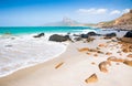 Turquoise sea white sand and rocky under sunshine very beautiful