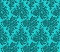 Turquoise seamless floral Pattern for design