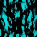 Turquoise seamless texture. Background with blue, spotted abstraction. Spots of aquamarine paint on a black background