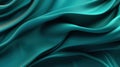 Turquoise silk background, beautiful ripply texture for product presentation, web design. Generative AI