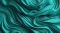 Turquoise, green silk background, beautiful ripply texture, textile. Generative AI