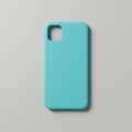 A turquoise, soft-shell phone case designed for a smartphone with a dual-lens camera Royalty Free Stock Photo