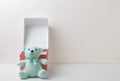 Turquoise soft toy teddy bear