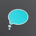 Turquoise speech bubble for thoughts at oval shape Royalty Free Stock Photo