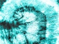 Turquoise Spiral Shibori Pattern. Aquamarine Swirl Watercolor Vintage. Aqua Ink Chinese Art. Blue Brush Banner. Dirty Art Graffiti Royalty Free Stock Photo