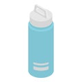 Turquoise sports bottle icon, isometric style