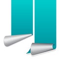 Turquoise sticker with curled up edge