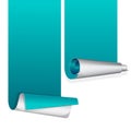 Turquoise sticker with curled up edge