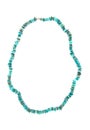 Stone beads necklace isolated on white background Royalty Free Stock Photo