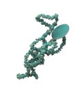 Turquoise stone rock bead style necklet fly in air. blue turquoise color bead necklace as gemstone for fashion ornament