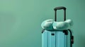 The turquoise suitcase.AI generated image Royalty Free Stock Photo
