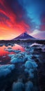 Turquoise Sunrise Volcano: A Captivating Fine Art Photography