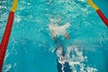 Turquoise swimming pool lanes, a symbol of sport Royalty Free Stock Photo