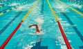 Turquoise swimming pool lanes, a symbol of sport Royalty Free Stock Photo