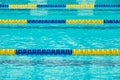 Turquoise swimming pool lanes, a symbol of sport Royalty Free Stock Photo